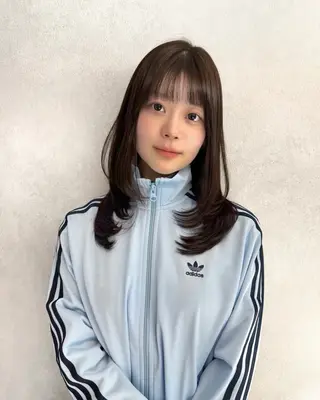 ロング カラー レイヤーカット 韓国ヘアayameのヘアスタイル