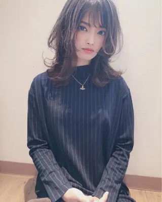 ミディアム カラー テトネ タカシのヘアスタイル