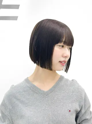 ショート カラー ヘアアレンジ 縮毛矯正🤍 盛れるボブ/ひかりのヘアスタイル