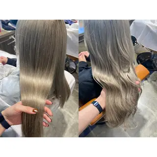 カラー 🩵盛れる顔周り/ 艶カラーemi🩵のヘアスタイル