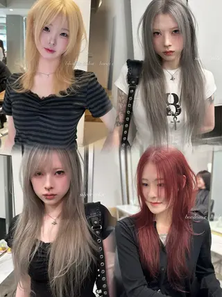 ロング カラー ヘアアレンジ 🫧🇰🇷韓国ヘア レイヤー🐺Yutaのヘアスタイル
