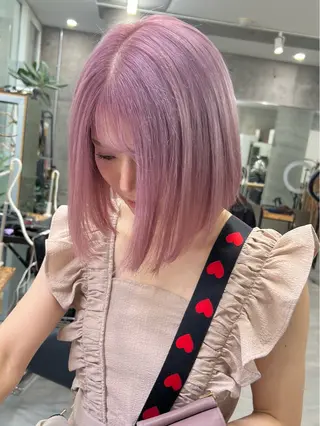 ミディアム azusa/心斎橋/ ハイトーンカラーのヘアスタイル