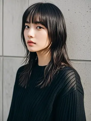 セミロング ウルフカット 811 大阪梅田 ウルフのヘアスタイル