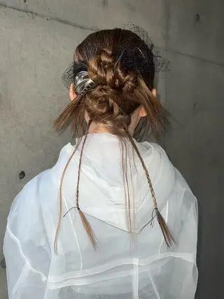 ロング ヘアアレンジ Sario ダブルカラー/暖色のヘアスタイル
