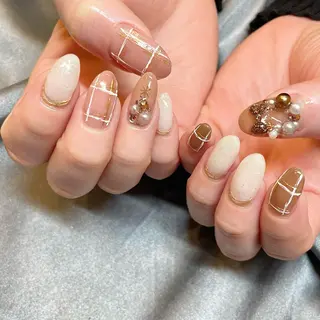 ロング カラー パーマ ヘアアレンジ メンズ キッズ ネイル マツエク・マツパ アイブロウ el. by Aoのネイルデザイン
