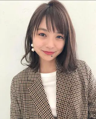ミディアム カラー パーマ 韓国風/髪質改善/ ナガヤアキラのヘアスタイル