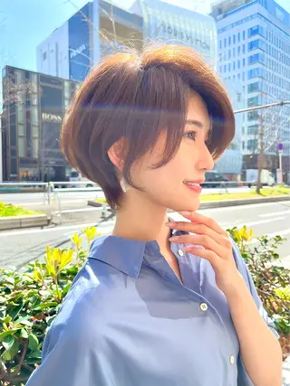 ショート カラー 心斎橋/難波ショート 白髪ぼかし 中尾のヘアスタイル