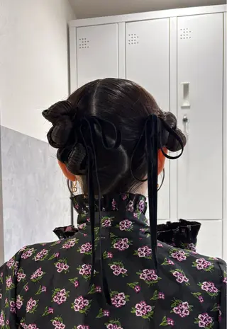 ヘアアレンジ ベージュ、ブラウン ／ボブ　ユミのヘアスタイル