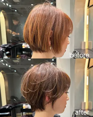 ショート 縮毛矯正/レイヤー taiga🧡のヘアスタイル