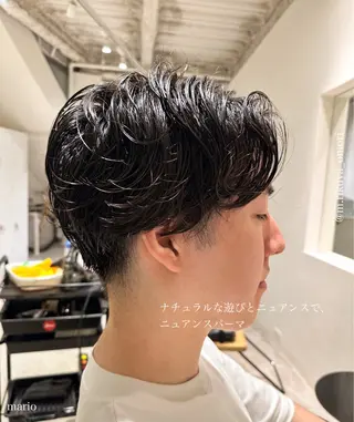 パーマ メンズ 松岡 陸弥のヘアスタイル