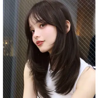 セミロング カラー 似合わせレイヤー/ 透明感カラーのヘアスタイル