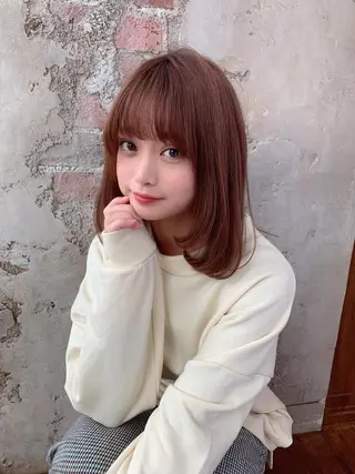 ミディアム カラー 銀座✨レイヤーカット 顔まわり/坂本亜裟海のヘアスタイル