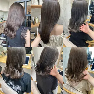 ミディアム ✨色持ちの良い艶 カラー✨蟹江真世のヘアスタイル