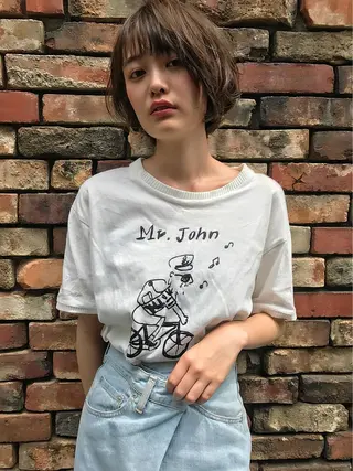 ショート カラー パーマ 上條 航平のヘアスタイル