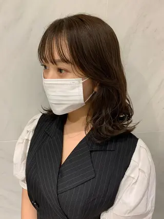ミディアム カラー チバ タクミのヘアスタイル