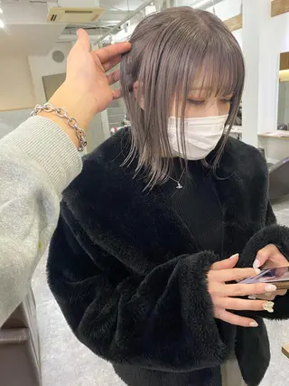 ショート カラー 森貴裕/ニュアンス パーマ/オリーブのヘアスタイル