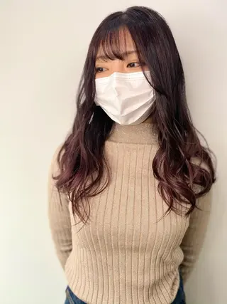 ロング カラー レイヤーカット 赤み消し　店長/大和のヘアスタイル