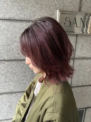 ミディアム カラー 本町/新町/心斎橋 透明感カラーSANCのヘアスタイル