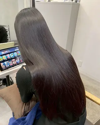 ロング パーマ 🍒モテ暖色カラー × うる艶✧ ゆなのヘアスタイル