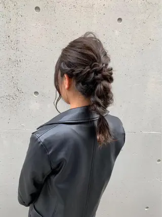 セミロング 酸性縮毛矯正🧴韓国 レイヤー/髪質改善のヘアスタイル
