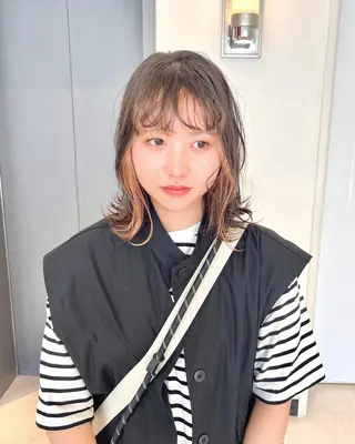 ミディアム フルガキ ハルカ天神美容室のヘアスタイル
