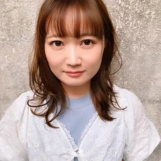 セミロング カラー 中川 竜誠のヘアスタイル