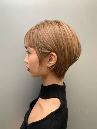 ショート カラー Fuu👣ボブ/ボブ ヘア/ベージュカラーのヘアスタイル