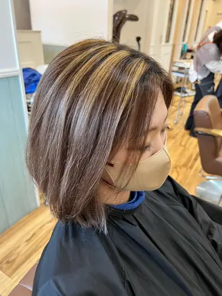 ミディアム カラー 🐰ハイトーンカラー 畠山 渡🐰のヘアスタイル