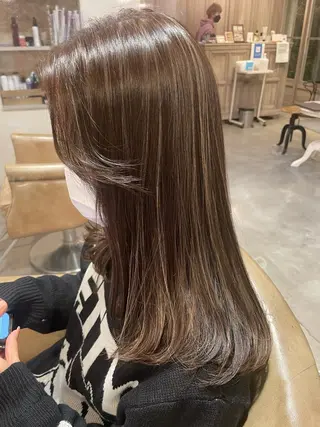 セミロング カラー パーマ ヘアアレンジ キッズ 韓国♡ハイライト ♡YURIのヘアスタイル