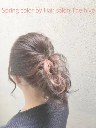 ミディアム ヘアアレンジ Hair salon The  hiveのヘアスタイル