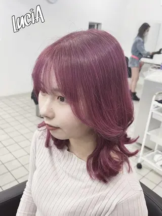 カラー ヘアアレンジ ロング エクステ7:30〜 LuciA\5900のヘアスタイル