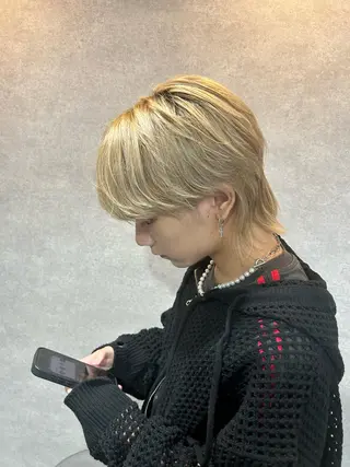 ショート カラー パーマ ヘアアレンジ メンズ キッズ 磯村 翔大のヘアスタイル