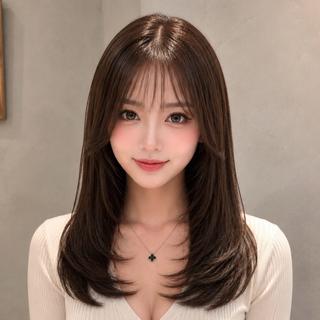 セミロング カラー 新宿/レイヤー/ 透明感カラーしょうごのヘアスタイル