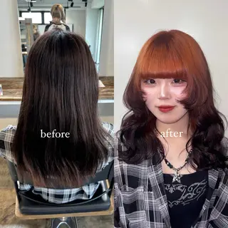 ミディアム カラー 💫miyu💫デザ インカラー/アレンジのヘアスタイル