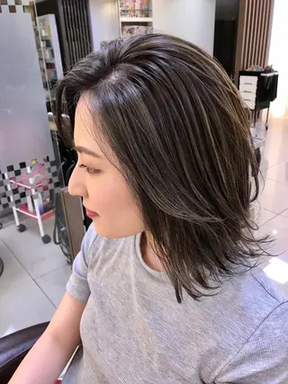 ミディアム 髪質改善縮毛矯正/暖 色カラー/ウエダカナのヘアスタイル