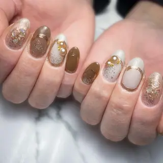 ミディアム ネイル &.nail/ ニュアンス/持込み可のネイルデザイン