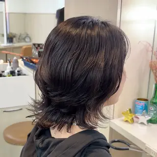 ミディアム パーマ 横浜パーマ🌐ボブ✨ 暖色カラーもえかのヘアスタイル