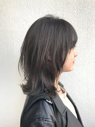 セミロング カラー ヘアアレンジ ダブルカラー｜ なおき｜池袋美容師のヘアスタイル