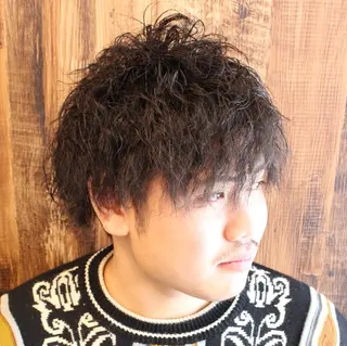 ミディアム パーマ 【無料】メンズ ヘアモデル大募集のヘアスタイル