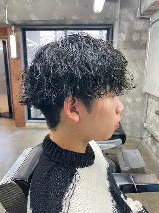 ショート カラー パーマ ヘアアレンジ メンズ 亀井隆汰/メンズ専門 パーマ/フェード可のヘアスタイル