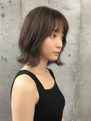 ミディアム カラー 🉐渋谷・ブリーチ ⭐️縮毛モデル🉐のヘアスタイル