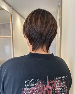 ショート カラー メンズ 久木原 ゆりのヘアスタイル