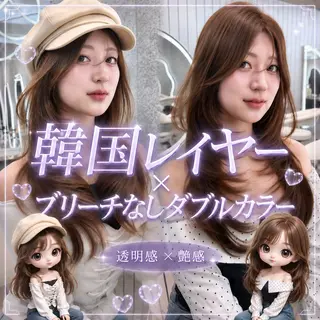 ロング ヘアアレンジ 🌻夏の透明感カラー 🩵韓国レイヤー櫻井のヘアスタイル