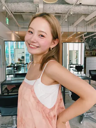 セミロング カラー ヘアアレンジ 天神レイヤーカット No.1💖マユカのヘアスタイル