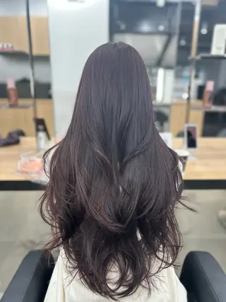 ロング 縮毛矯正/ブリーチな しラベンダー/心優のヘアスタイル