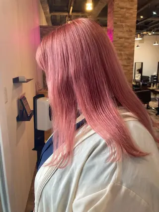 ミディアム カラー ヘアカラー&縮毛矯正 STAR☆RIVERのヘアスタイル