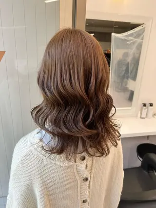 ミディアム カラー パーマ ヘアアレンジ メンズ キッズ ネイル マツエク・マツパ 上品＆韓国風 🥀海心🥀のヘアスタイル