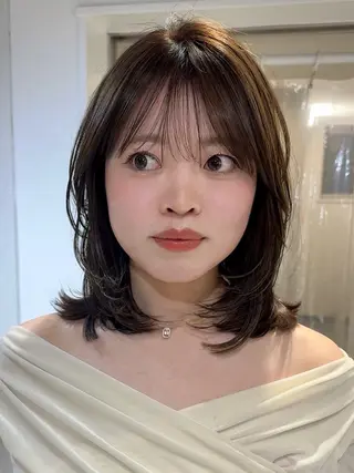 セミロング 100%可愛い顔周り 💓レイヤー/しずくのヘアスタイル