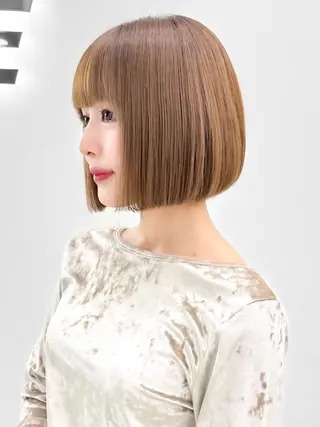 ショート カラー ヘアアレンジ 縮毛矯正🤍 盛れるボブ/ひかりのヘアスタイル