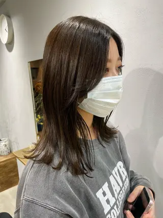 セミロング カラー 【表参道】Ruri デジタルパーマのヘアスタイル